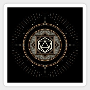 Polyhedral D20 Dice Sacred Symbol of the Wizard Sticker